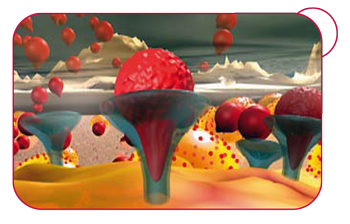Interleukin-1 (červené kuličky) poškozuje buňky chrupavky.